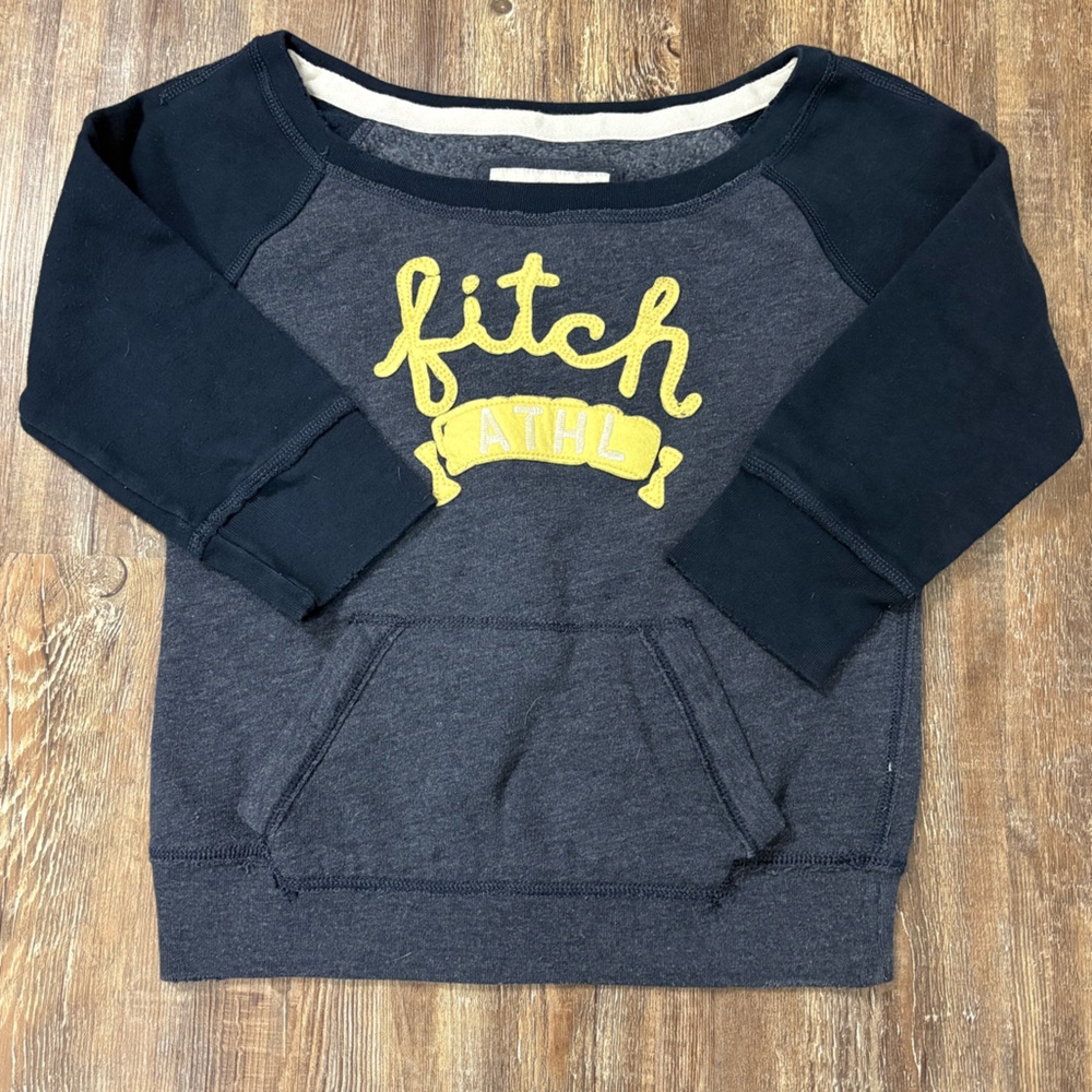 Abercrombie Kids Y2K Scoop Neck Embroidered Sweatshirt XL Preppy Cute Vintage